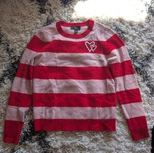 Charter Club Red and Pink Heart Sweater